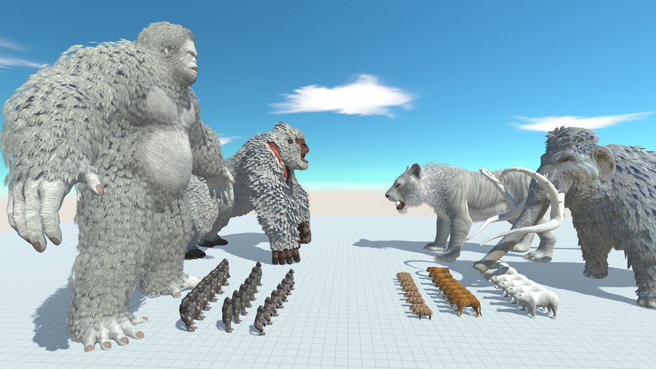 Animal Battle Bigfoot, Gorilla VS Mammoth, Tiger in Animal Revolt Battle Simulator ARBS