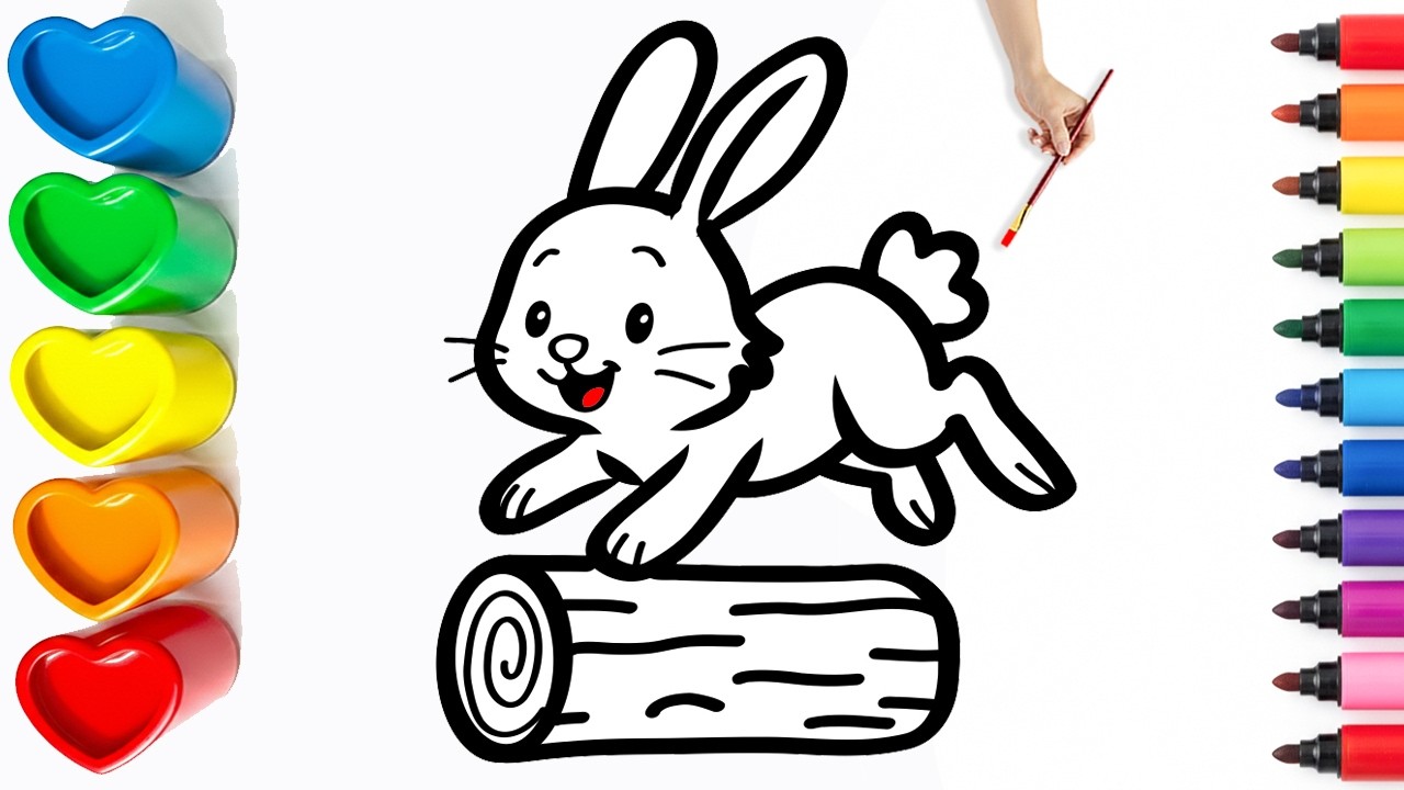 Easy Draw Rabbit Colouring π° Drawing and Coloring a Cute Rabbit | Easy Step By Step Tutorial #29 ...