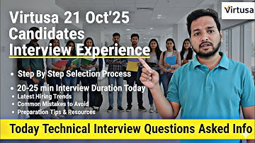 Virtusa Interview Questions Asked TODAY (21 Oct