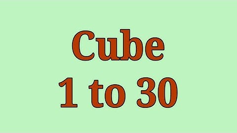 Cube of 1 to 30 in English | Cube Numbers of 1 to 30 in English