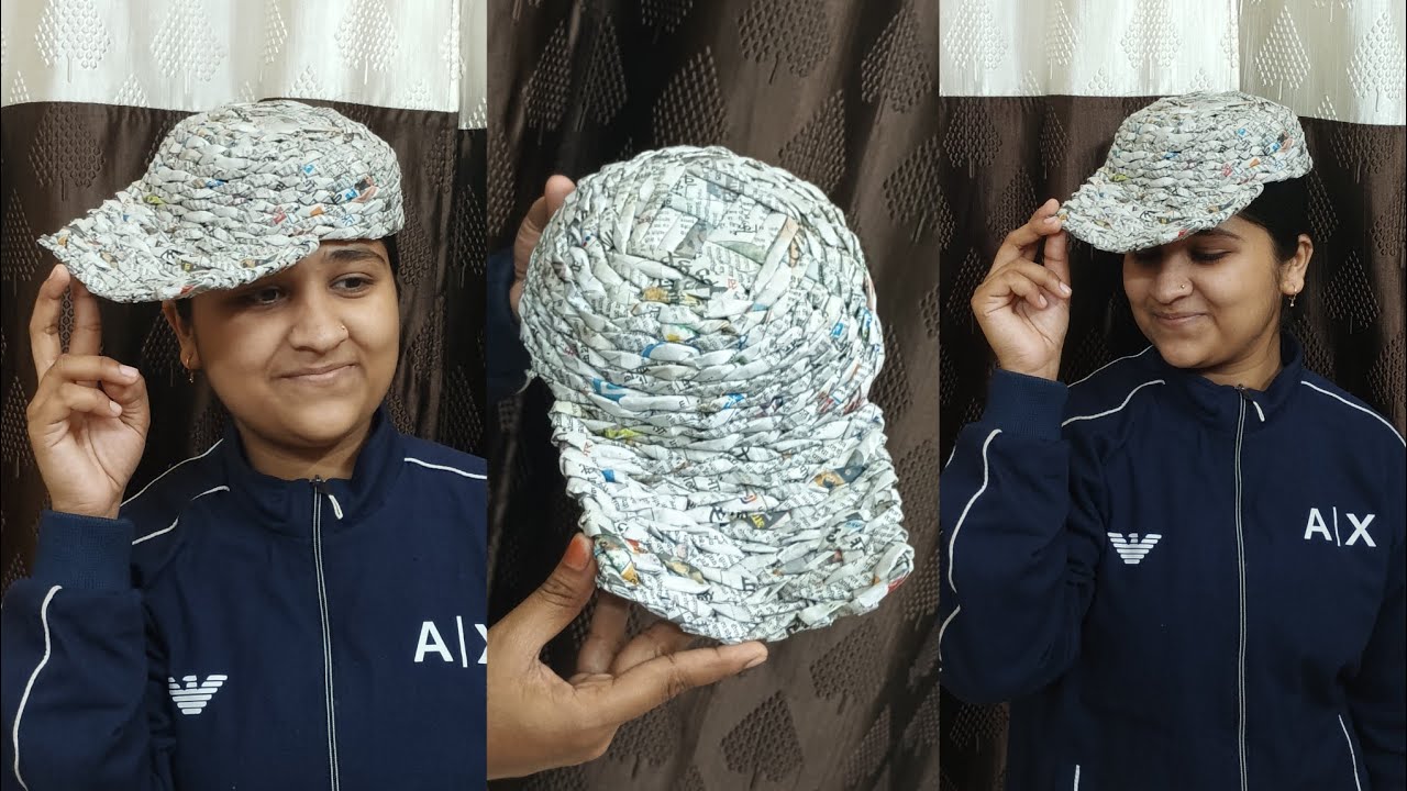 Paper Cap1 Newspaper cap | how to make a paper cap | paper cap making | newspaper ...