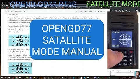 OPENGD77 - LEARNING SATELLITE OPERATION