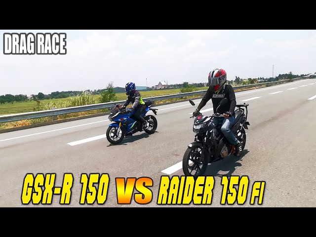 Suzuki GSX-R 150 vs Suzuki Raider (Satria) 150 Fi | Drag race class=