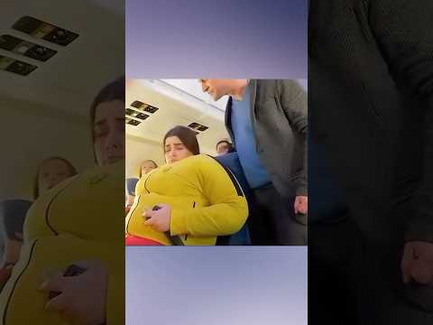 هاي السيدة تم طردها من الطائرة لانها سمينه لكن الصدمة في النهاية 