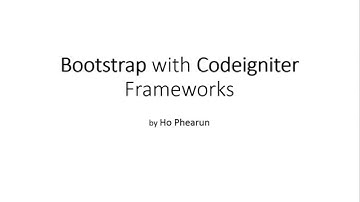 Bootstrap with Codeigniter Complete Tutorial part 1