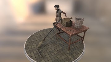 3DModels-Textures: NPC Medieval Girl animated Character