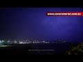 Bondi Beach lights up after late night lightning show.