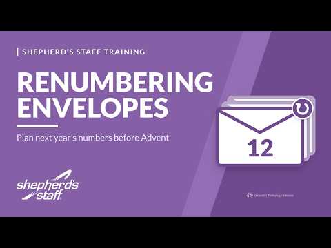 How to Renumber Offering Envelopes in Shepherd's Staff | Training