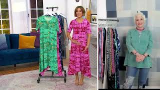 LOGO by Lori Goldstein Tie Dye Tiered Dress on QVC