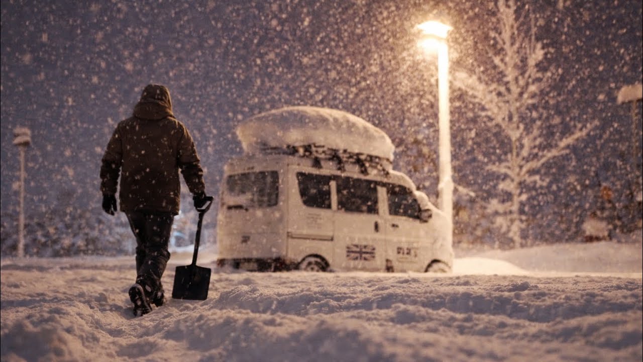 Экстремальная одиночная ночёвка в машине на трассе во власти холода
