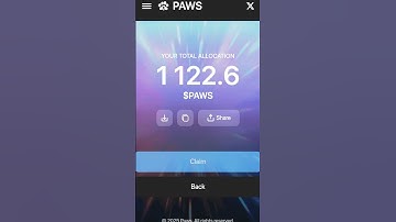You can now check how many $PAWS You will get #crypto #airdrop #paws #game