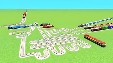 💞TRAINS CROSSIN SLIDE SNAKE🐍TRACKS UTRUN CURVED CIRCLES TRACK RAILWORK BEANG DRIVE