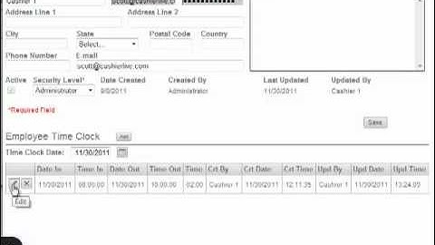 Editing Employee Time Clock