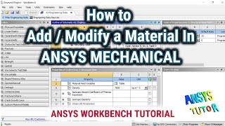 ANSYS Workbench Tutorial: How to Add/Modify a Material | ANSYS Mechanical