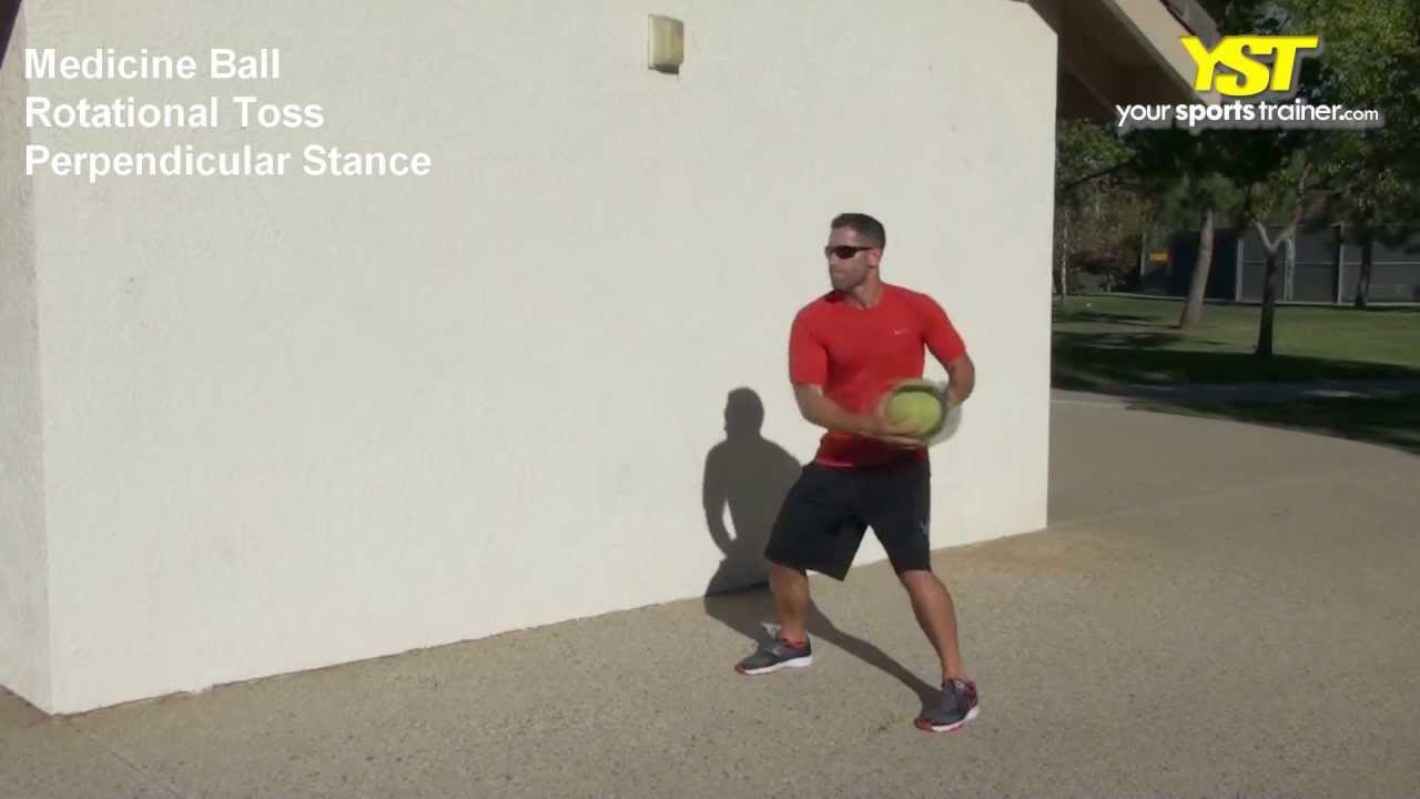 Medicine Ball Rotational Toss Perpendicular Stance YouTube