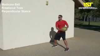 Medicine Ball Rotational Toss Perpendicular Stance