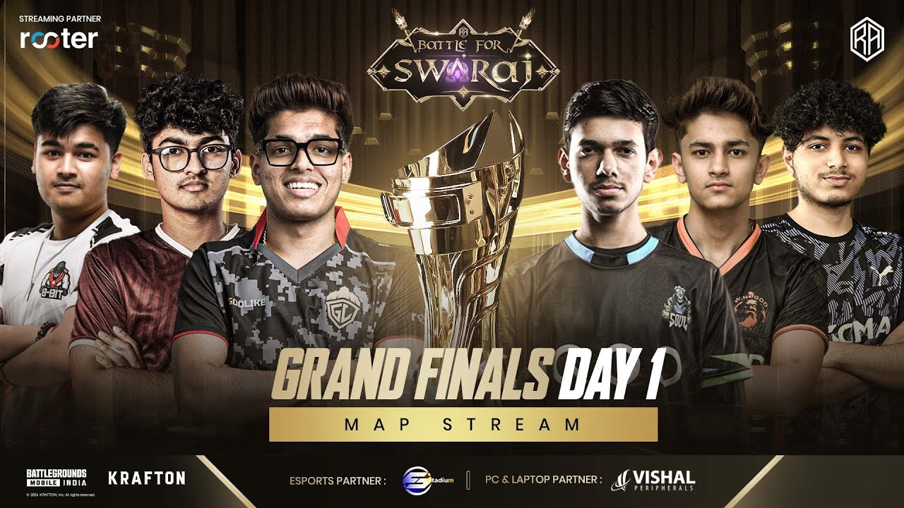 [Map Stream ] Grand Finals Day-1| RA Esports Presents Battle For Swaraj ...