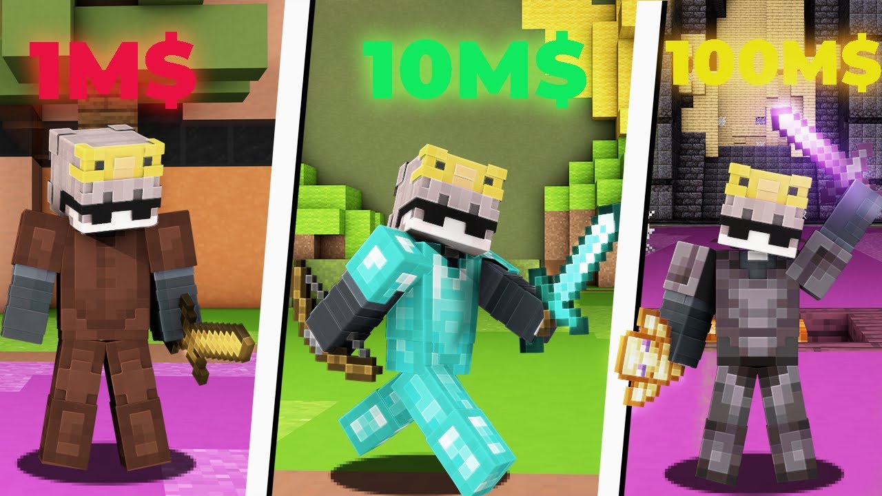 EKWIPUNEK za 1MLN$ vs 10MLN$ vs 100MLN$ na ANARCHIA.GG BOXPVP