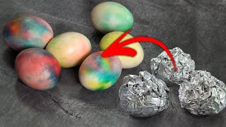 Dyeing Easter Eggs in Aluminium Foil