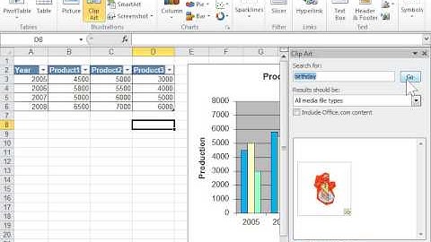 Excel 2010 View Animations in the Clip Art Task Pane