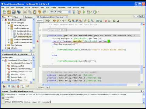 ITEC219 Visual Programming with Java -Errors and Conditions Part 2 of 3