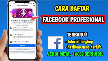Cara Daftar Facebook Profesional | Cara Daftar FB Pro