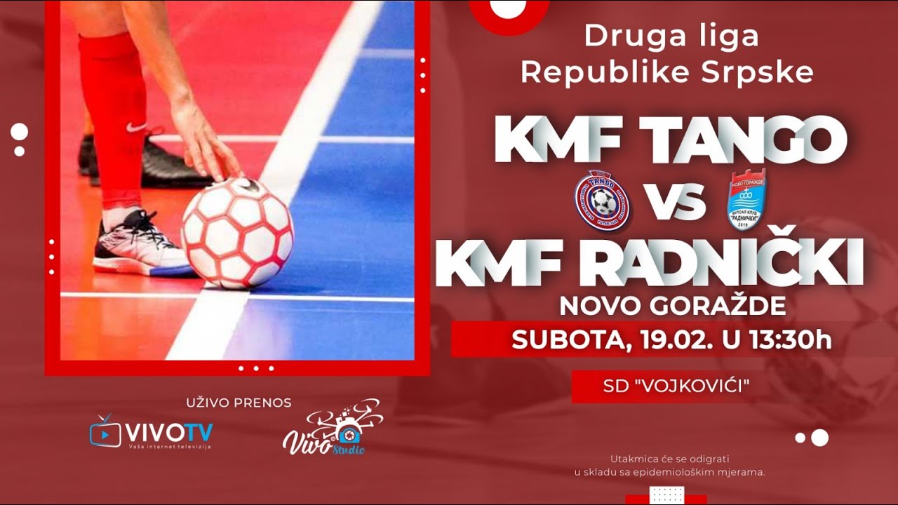 KMF Tango - KMF Gorazde -  Druga liga RS / PRENOS UŽIVO /