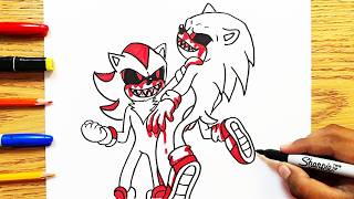 COMO DIBUJAR a SONIC EXE VS SHADOW EXE