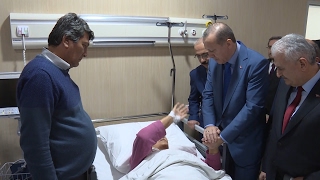 Cumhurbaşkanı Erdoğan, Mersin Şehir Hastanesi'nde tedavi gören hastaları ziyaret etti