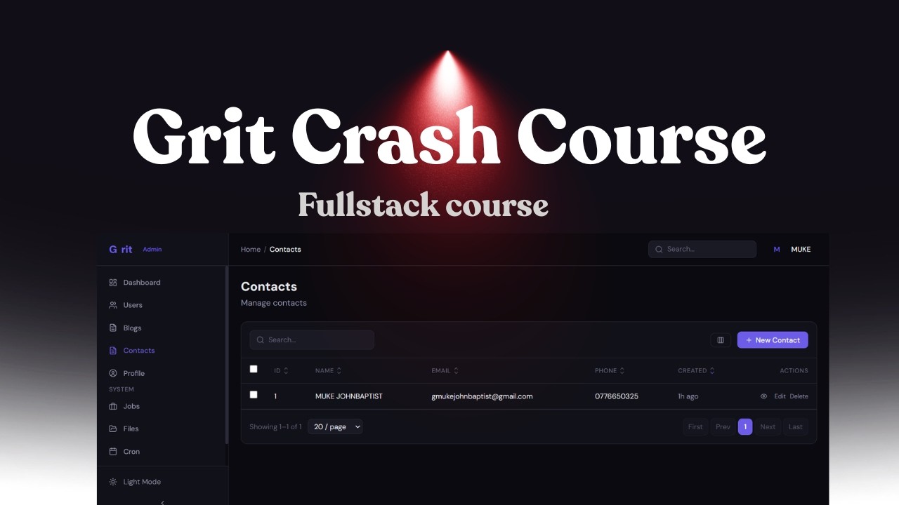 Grit Crash Course  | React and Go Framework | Build your first Grit framework app | Contact app
