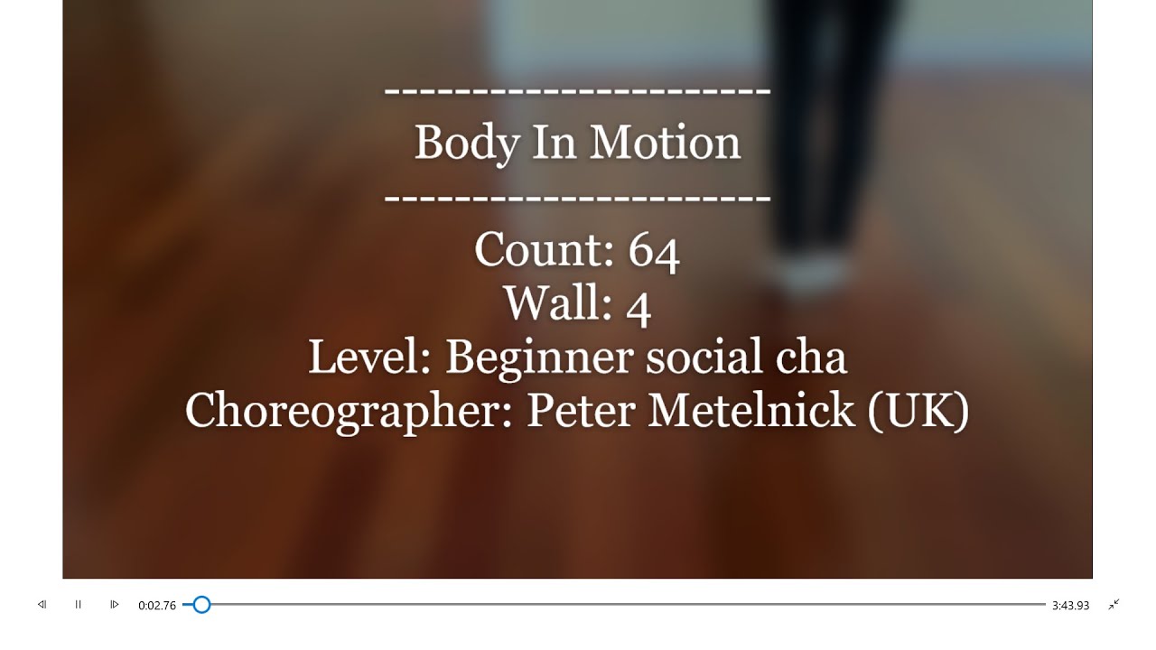 line dance walkthru Body In Motion