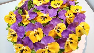 картинка: Тортик Анютины глазки(крем БЗК). /Cake Pansy(protein custard).