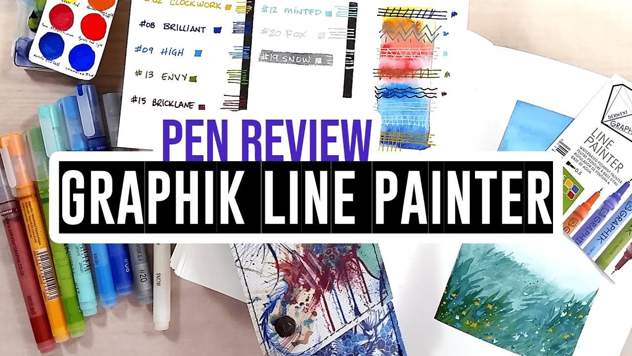 Review & demo - Derwent Graphik Line Painter Pens (as an addition to watercolors!) 🎨