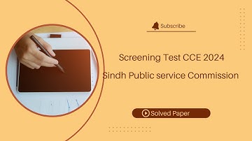 CCE 2024 Complete Solved Paper | Sindh Public Service Commission | Held on 11th Oct 2025