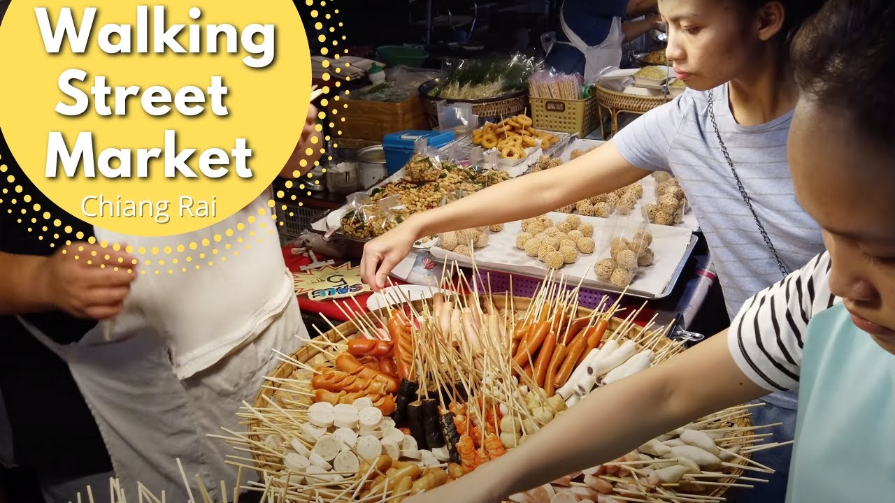 Walking Street market, Chiang Rai Thailand.  