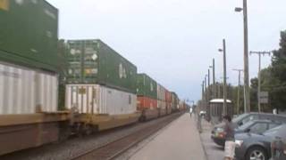 EB Norfolk Southern Stack Train Waterloo Indiana with Nice Crew