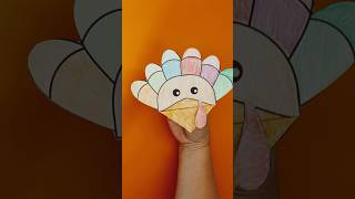 Turkey paper hand puppet #shorts #thanksgiving #papercrafts