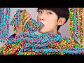 MUKBANG ASMR 로프 젤리 캔디 먹방 RAINBOW NERDS ROPE JELLY CANDY EATING SOUNDS ゼリーキャンディ thạch kẹo