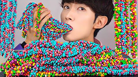 (SUB) MUKBANG ASMR RAINBOW NERDS ROPE JELLY CANDY EATING SOUNDS