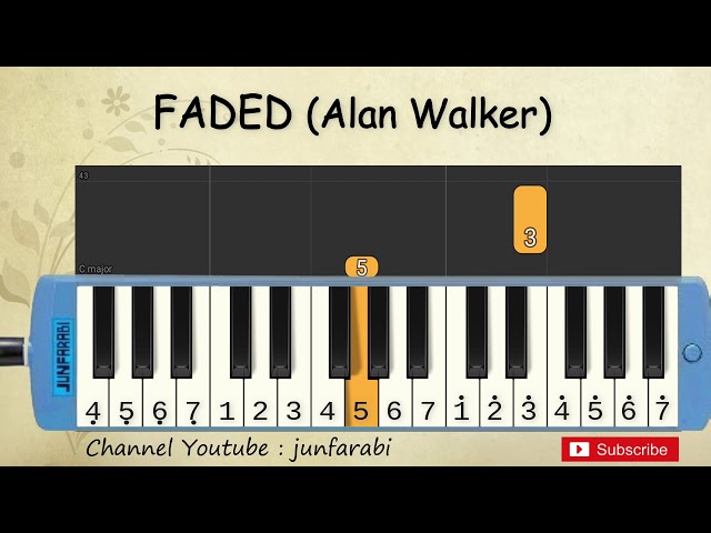 not pianika faded - alan walker - tutorial belajar pianika class=