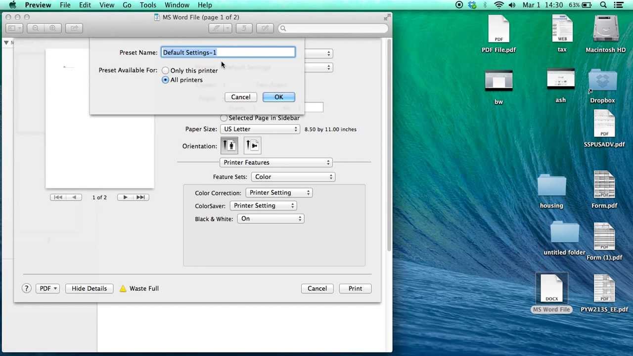 Print Black And White On Mac Word File Pdf Pictures Etc Youtube