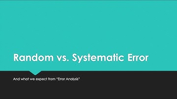 2021 Error Analysis: Random vs. Systematic Error