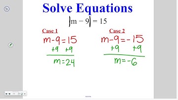 Algebra Concepts 2-5: Solving Equations with Absolute Values