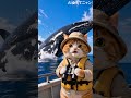 きょうは #世界海洋デー 🌊 ふてニャンが何かを発見したようです👀🐳 #ふてニャン #猫 #cat