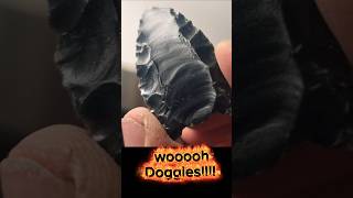 fluting clovis/folsum with antler pressure jig! #clovis #flintknapping #paleo #folsum