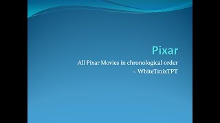 All Pixar Movies In Chronological Order 1995 17 Youtube