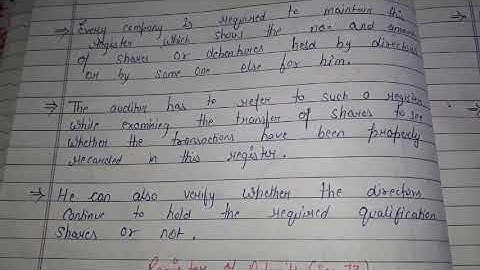 AUDITING|REGISTERS OF DIRECTOR SHAREHOLDER SECTION 170|CHAPTER-21|PART-174|HANDWRITTEN NOTES||