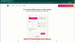 Convert 17500 steps to miles online.