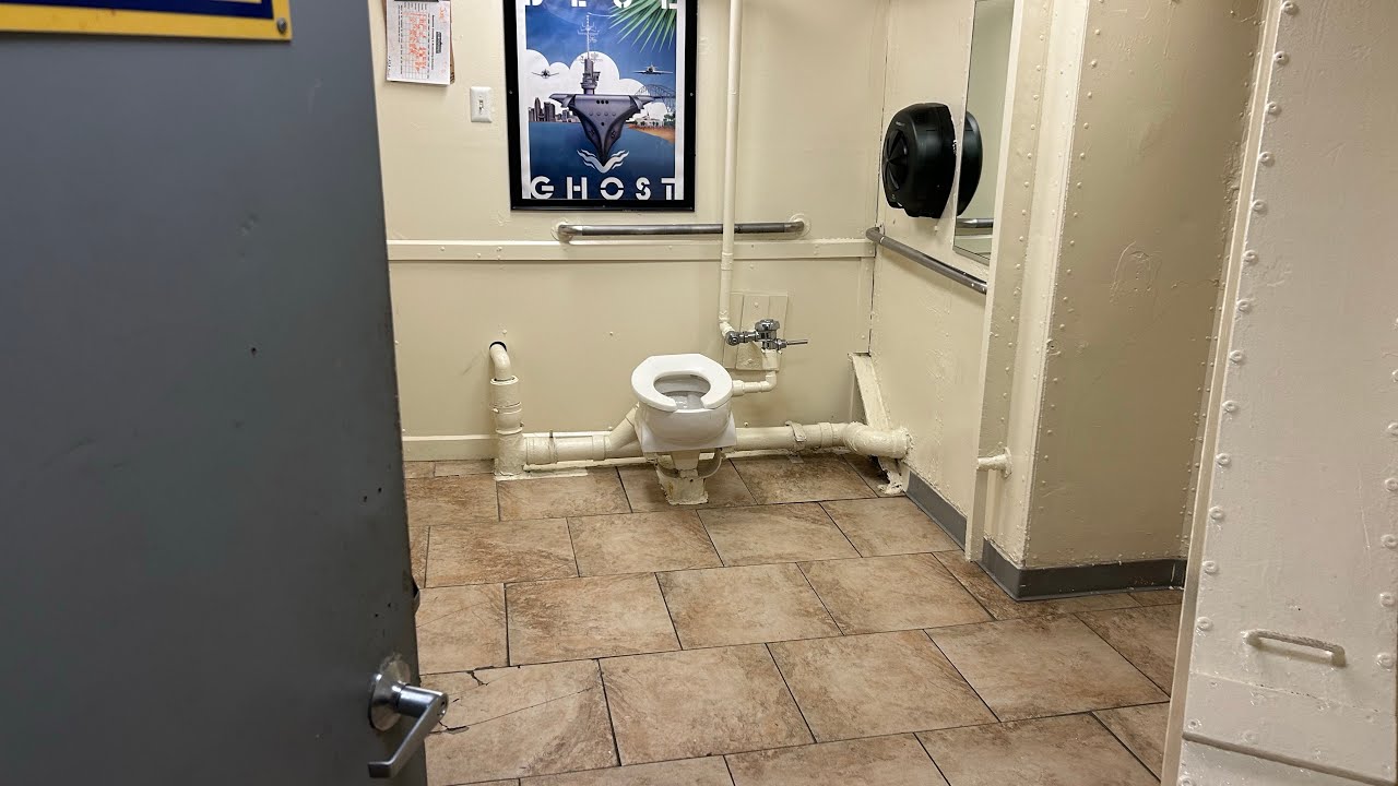161. RARE Crane Seaway Toilet at USS Lexington (Accessible Restroom