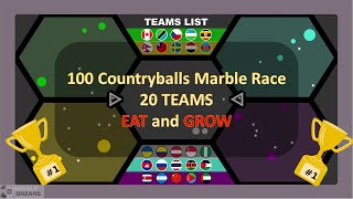 Marble Race of 100 Countryballs | Marble Race World Championship | EAT and GROW